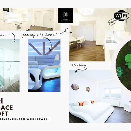 Apartamento Secret Hideaways Space Loft Wohndesign Auf 2 Etagen L 450m Bis Uni *