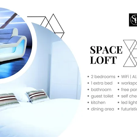 Space Loft Wohndesign Mit 2 Schlafzimmern L 450m Bis Uni Lägenhet